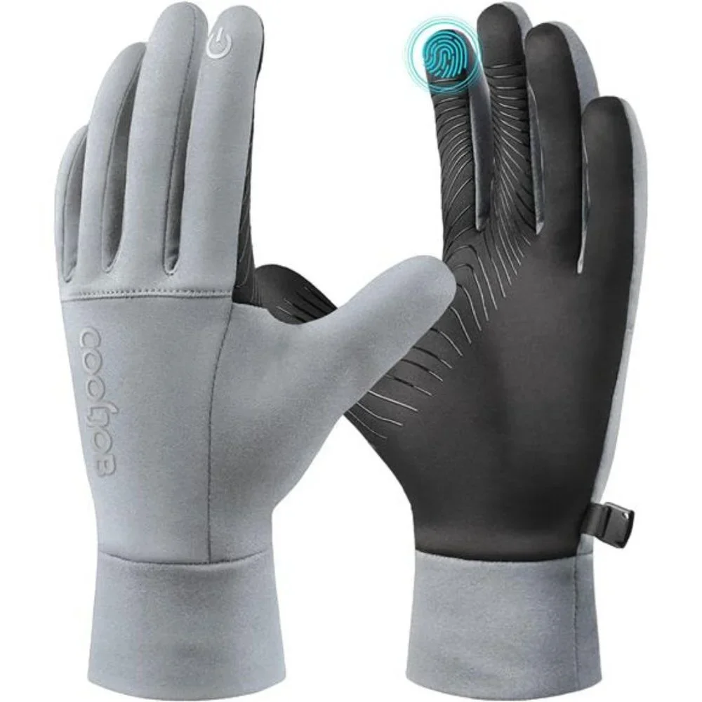 Unisex Touchscreen Winter Gloves Windproof Thermal Warm Gloves, Gray